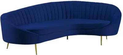 DALLAS BLUE MODERN CHAISE-STYLE SOFA WITH PET & STAIN RESISTANT FABRIC