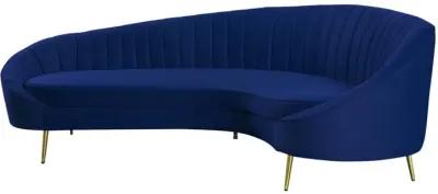 DALLAS BLUE MODERN CHAISE-STYLE SOFA WITH PET & STAIN RESISTANT FABRIC