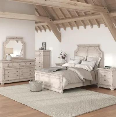 3 PCS PANEL BEDROOM SET- QUEEN BED DRESSER MIRROR