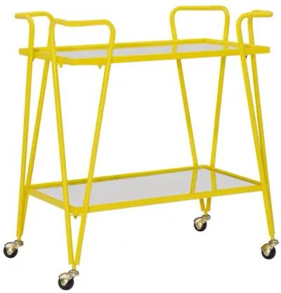 YELLOW MID-CENTURY BAR CART