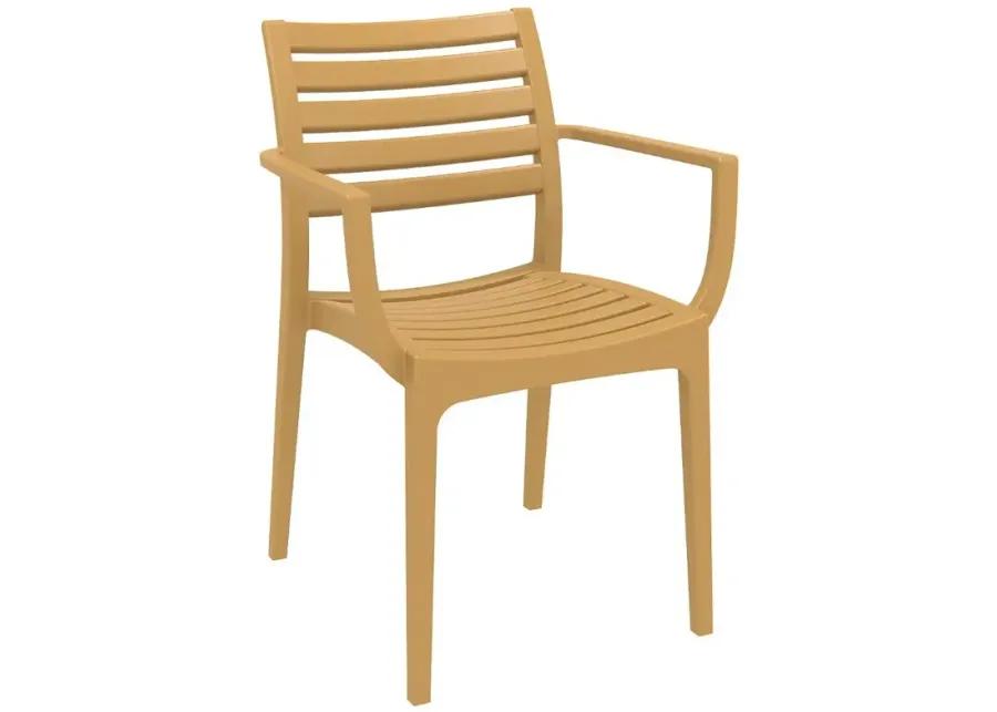 ARTEMIS OUTDOOR DINING ARM CHAIR TEAK BROWN