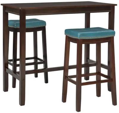 Claridge 3-Piece Brown/Blue Bar Stools & Table Set