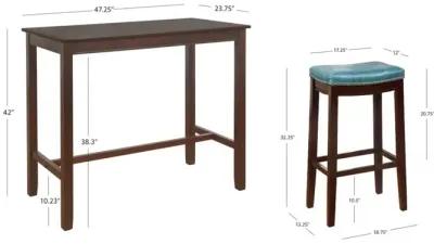 Claridge 3-Piece Brown/Blue Bar Stools & Table Set