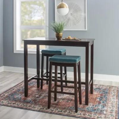 Claridge 3-Piece Brown/Blue Bar Stools & Table Set