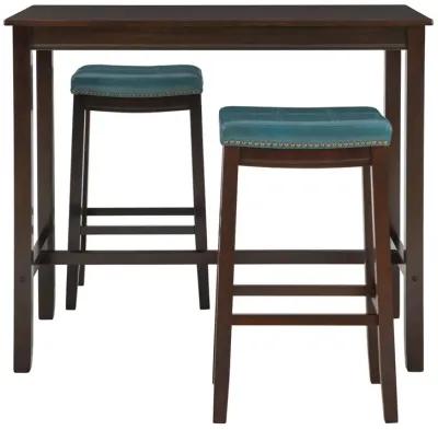 Claridge 3-Piece Brown/Blue Bar Stools & Table Set