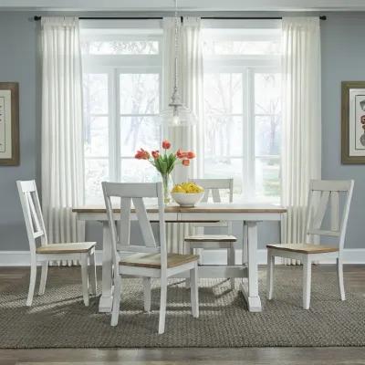 Liberty Furniture 5-Piece Trestle Dining Table Set Lindsey Farm