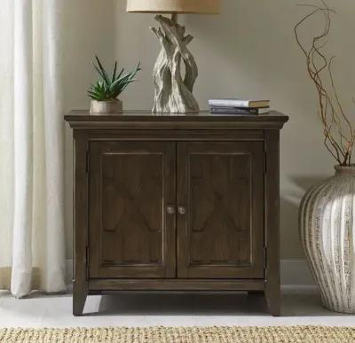 Liberty Furniture Paradise Valley Saddle Brown 2-Door Bedside Chest with Charging Station