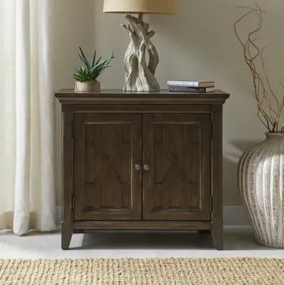 Liberty Furniture Paradise Valley Saddle Brown 2-Door Bedside Chest with Charging Station