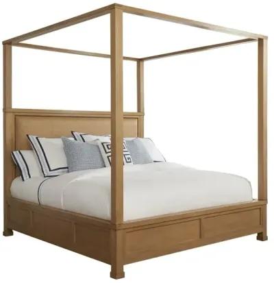 Barclay Butera by Lexington Newport Shorecliff Traditional Wood Canopy King Bed in Brown