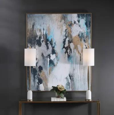 Uttermost Stormy Seas Dark Teal/Light Blue Hand Painted Canvas Wall Art