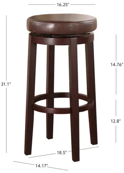 Linon 29 Inch Maya Brown Bar Stool