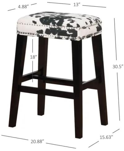 Linon Walt Black Cow Print Bar Stool