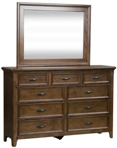 Liberty Furniture Complete King Bedroom Set Panel Bed, Dresser & Mirror Saddlebrook