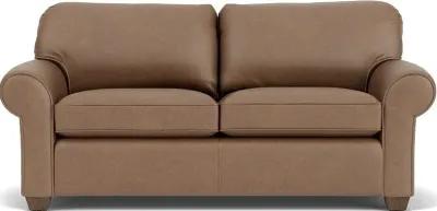 Flexsteel Thornton Sisal Two-Cushion Leather Sofa