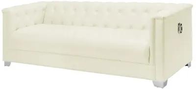 Coaster Chaviano Upholstered Track Arm Sofa Pearl White