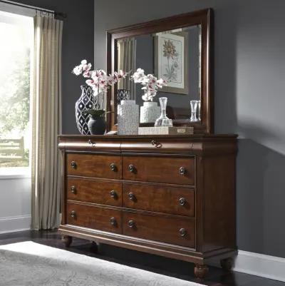 Liberty Furniture Complete King Bedroom Set Sleigh Bed, Dresser, Mirror, Chest & Nightstand Rustic Traditions