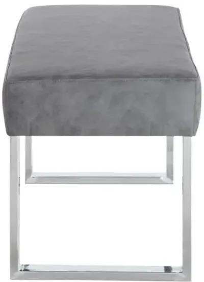 Chintaly Genevieve Grey Modern Gray Upholstered Dining Bench