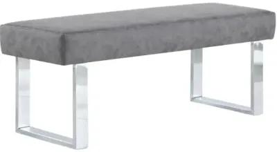 Chintaly Genevieve Grey Modern Gray Upholstered Dining Bench