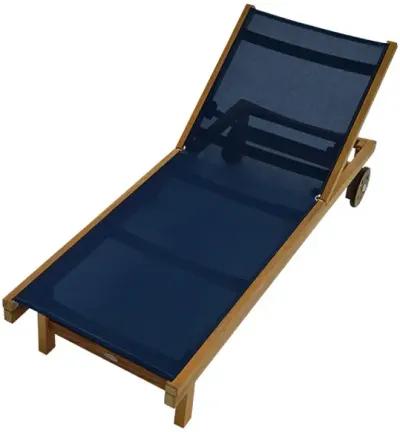 Royal Teak Sundaze Outdoor Navy Sling Chaise Lounger