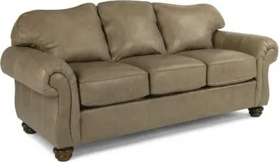 Flexsteel Bexley Brown Leather Sofa