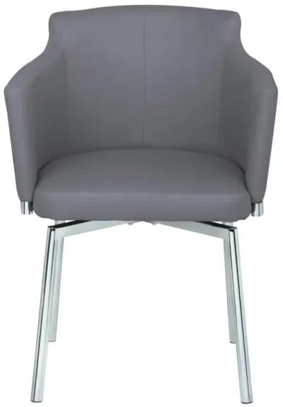 DUSTY GREY CONTEMPORARY CLUB ARM CHAIR WITH MEMORY SWIVEL