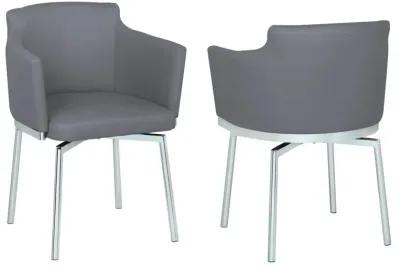 DUSTY GREY CONTEMPORARY CLUB ARM CHAIR WITH MEMORY SWIVEL