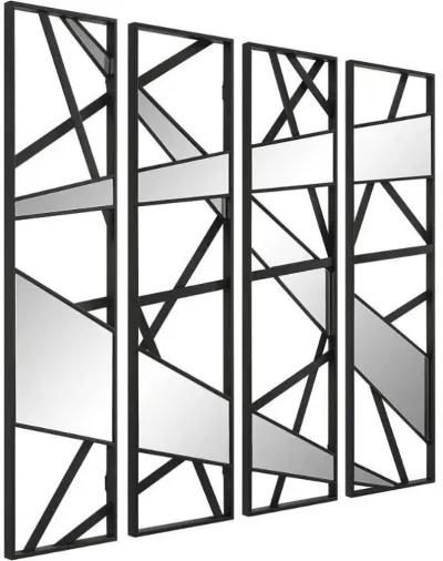 LOOKING GLASS 4-PIECE SATIN BLACK WALL PANEL SET