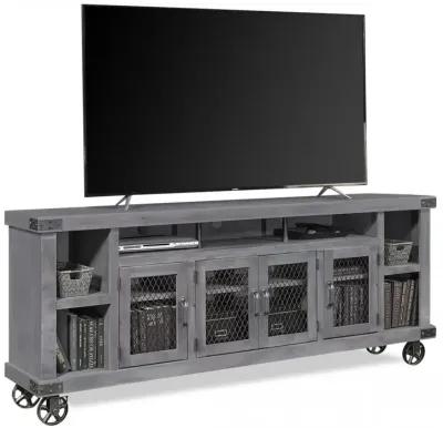 INDUSTRIAL 84 INCH GHOST BLACK TV STAND CONSOLE