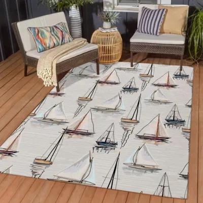 Dalyn Seafarer's Serenity Artistic Sailboat Motif 5'X8' Area Rug