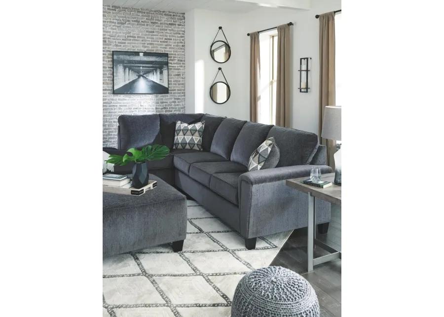 ABINGER 2-PIECE SECTIONAL WITH CHAISE SMOKE SIGNATURE DESIGN