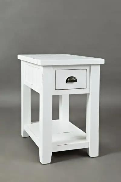 Jofran Artisan's Craft Chairside Table Weathered White