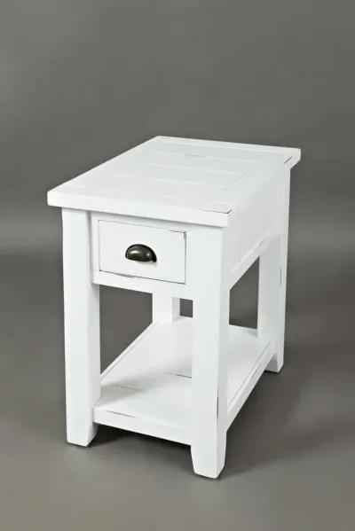 Jofran Artisan's Craft Chairside Table Weathered White