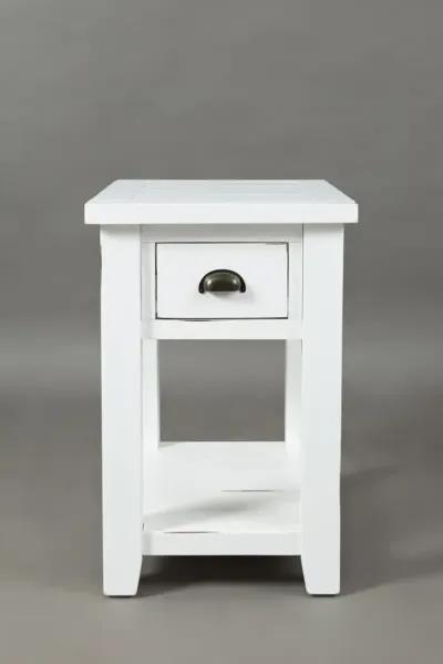 Jofran Artisan's Craft Chairside Table Weathered White