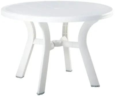 Compamia 42 Inch Truva Resin Round Outdoor Dining Table White