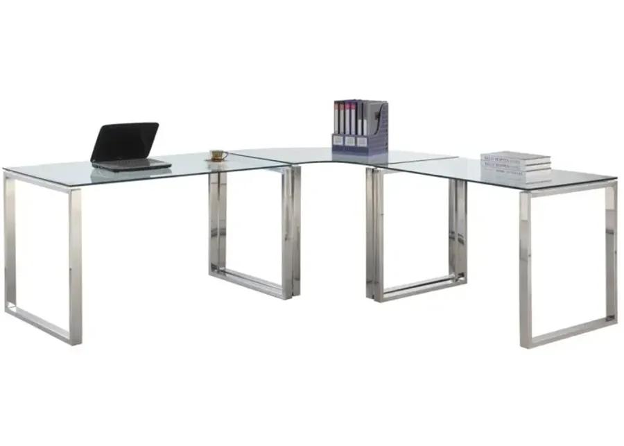 CONTEMPORARY DESK WITH GLASS TOP