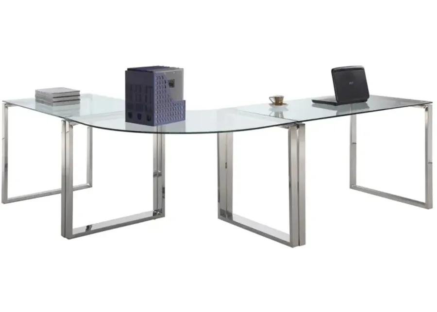 CONTEMPORARY DESK WITH GLASS TOP