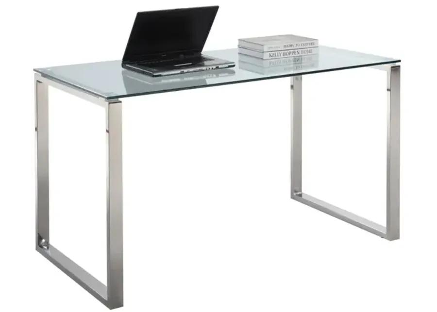 CONTEMPORARY DESK WITH GLASS TOP