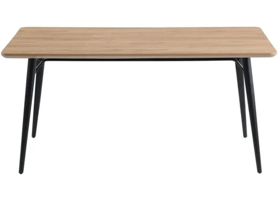 BRIDGET MODERN 35 INCH X 63 INCH WOODEN DINING TABLE WITH TAPERED LEG BASE