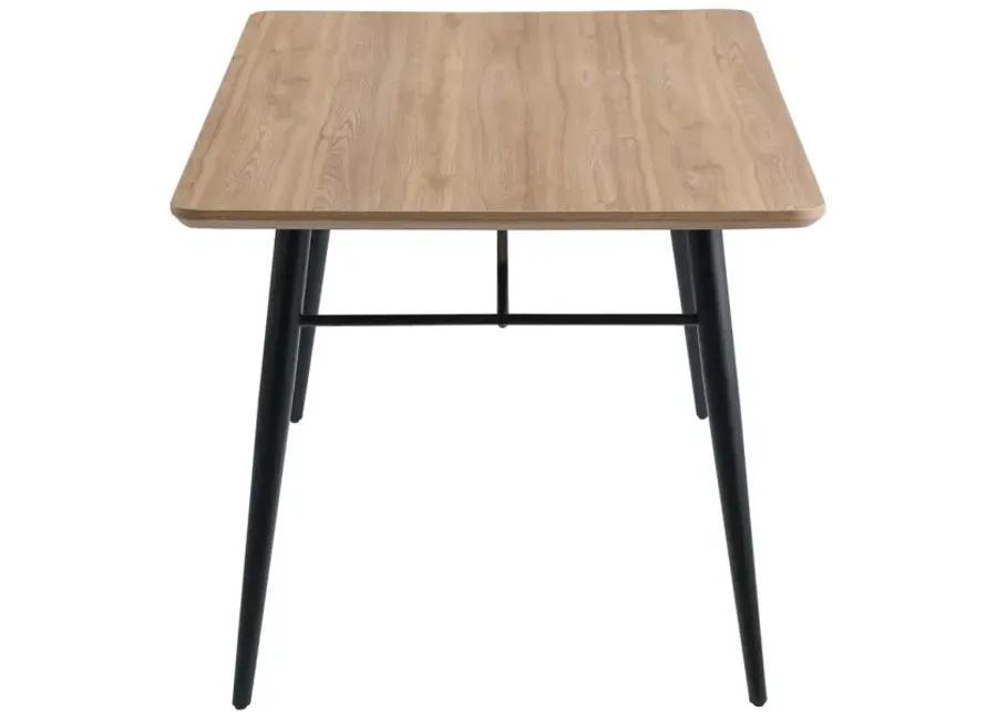 BRIDGET MODERN 35 INCH X 63 INCH WOODEN DINING TABLE WITH TAPERED LEG BASE