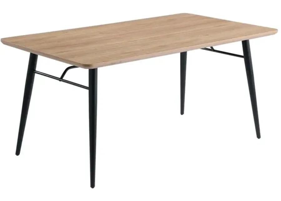 BRIDGET MODERN 35 INCH X 63 INCH WOODEN DINING TABLE WITH TAPERED LEG BASE