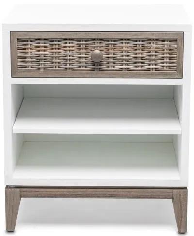 Seawinds Kauai 1-Drawer Nightstand White Crackle Finish