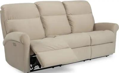 Flexsteel Davis Oat Power Reclining Sofa with Power Headrests