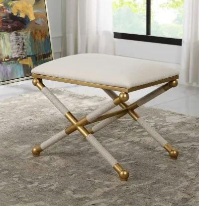 Uttermost Socialite Gold/White Small Bench