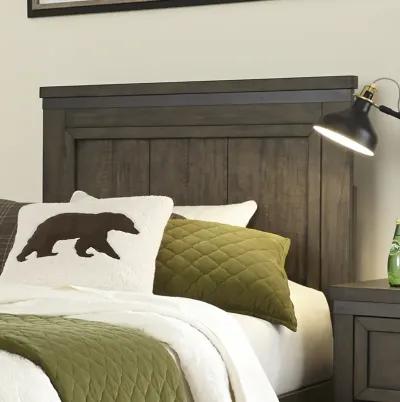 Thornwood Hills Rock Beaten Gray with Saw Cuts Twin Panel Headboard