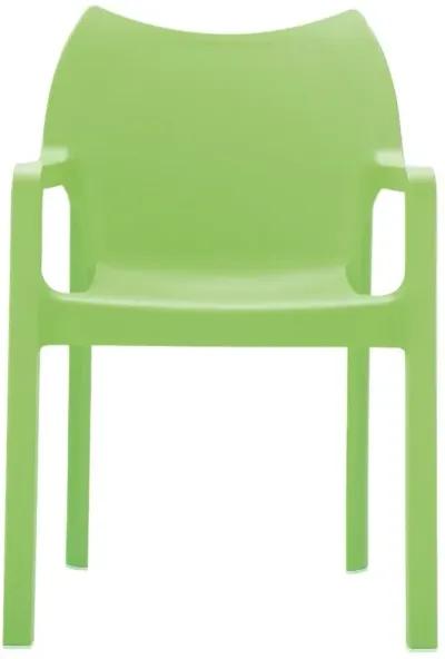 Compamia Diva Resin Outdoor Dining Arm Chair Tropical Green