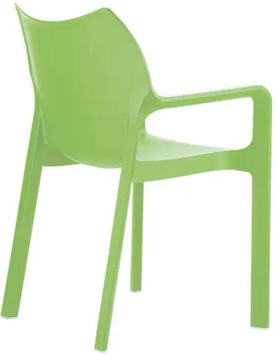 Compamia Diva Resin Outdoor Dining Arm Chair Tropical Green