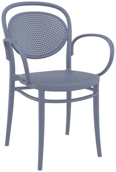 Compamia Marcel XL Resin Outdoor Arm Patio Chair Dark Gray