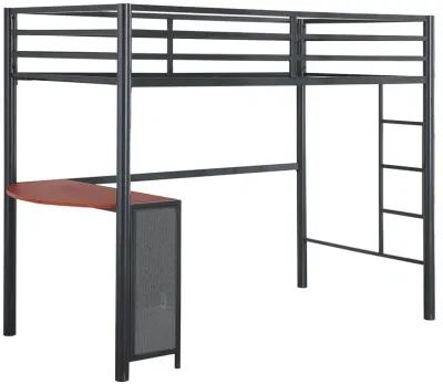 Coaster Fisher Twin Workstation Loft Bed Gunmetal