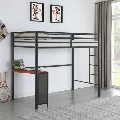 Coaster Fisher Twin Workstation Loft Bed Gunmetal