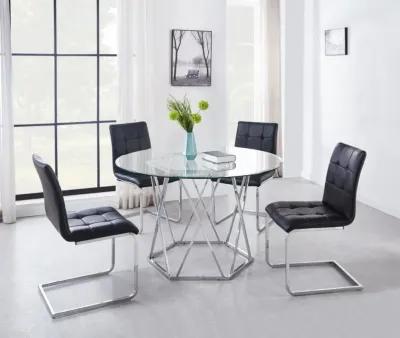 Steve Silver 5-Piece Escondido Table & 4 Black Side Chairs